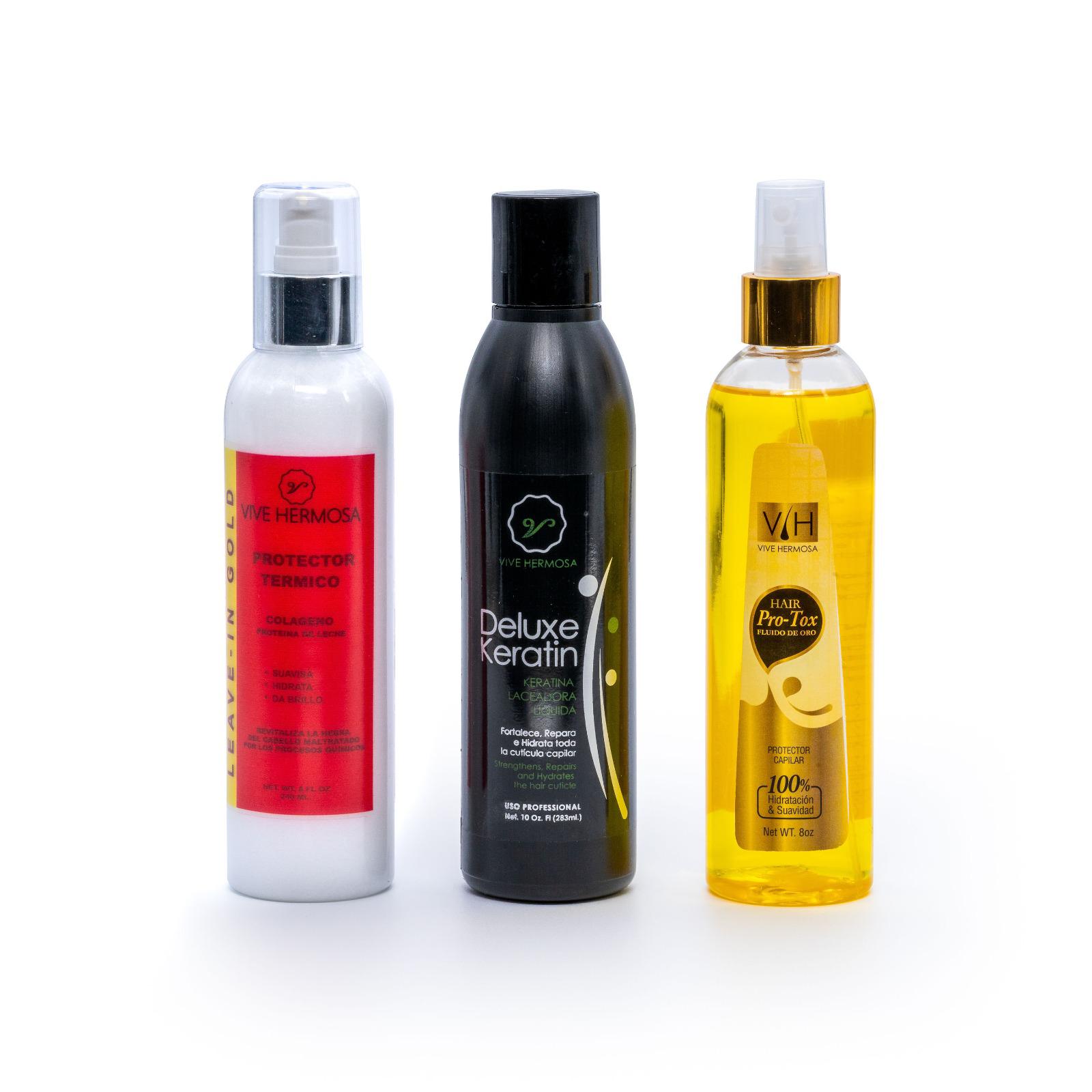 Leave - in de colágeno, Deluxe Keratin y Hair Protox. - ViveHermosa