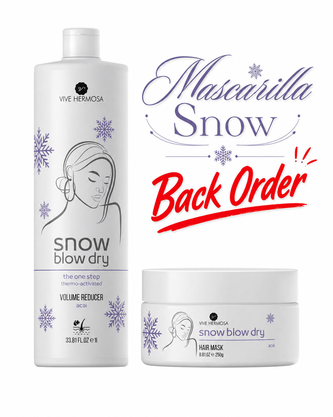 Tratamiento Snow Blow dry Tamaño Grande y con su Mascarilla Snow Blow Dry de mantenimiento
