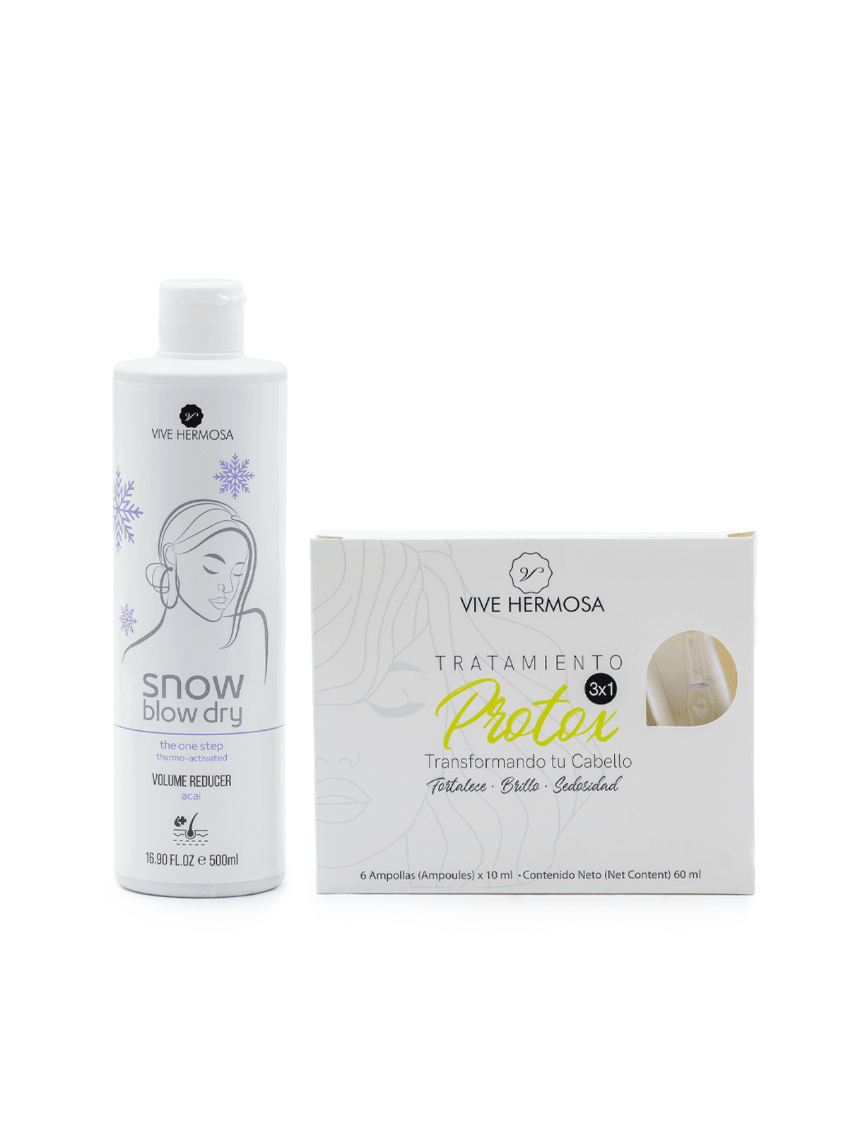 Kit de Snow blow dry 16.9 y junto a las ampulas Protox 3 - 1 - ViveHermosa