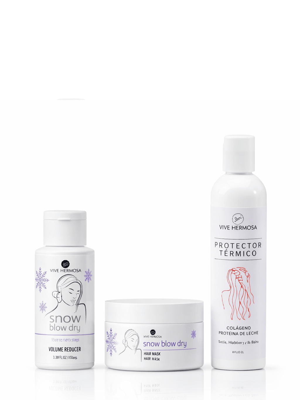 Kit de Snow Blow dry 3.38 ons, Leaving - in de Colágeno y Mascarilla snow blow dry - ViveHermosa