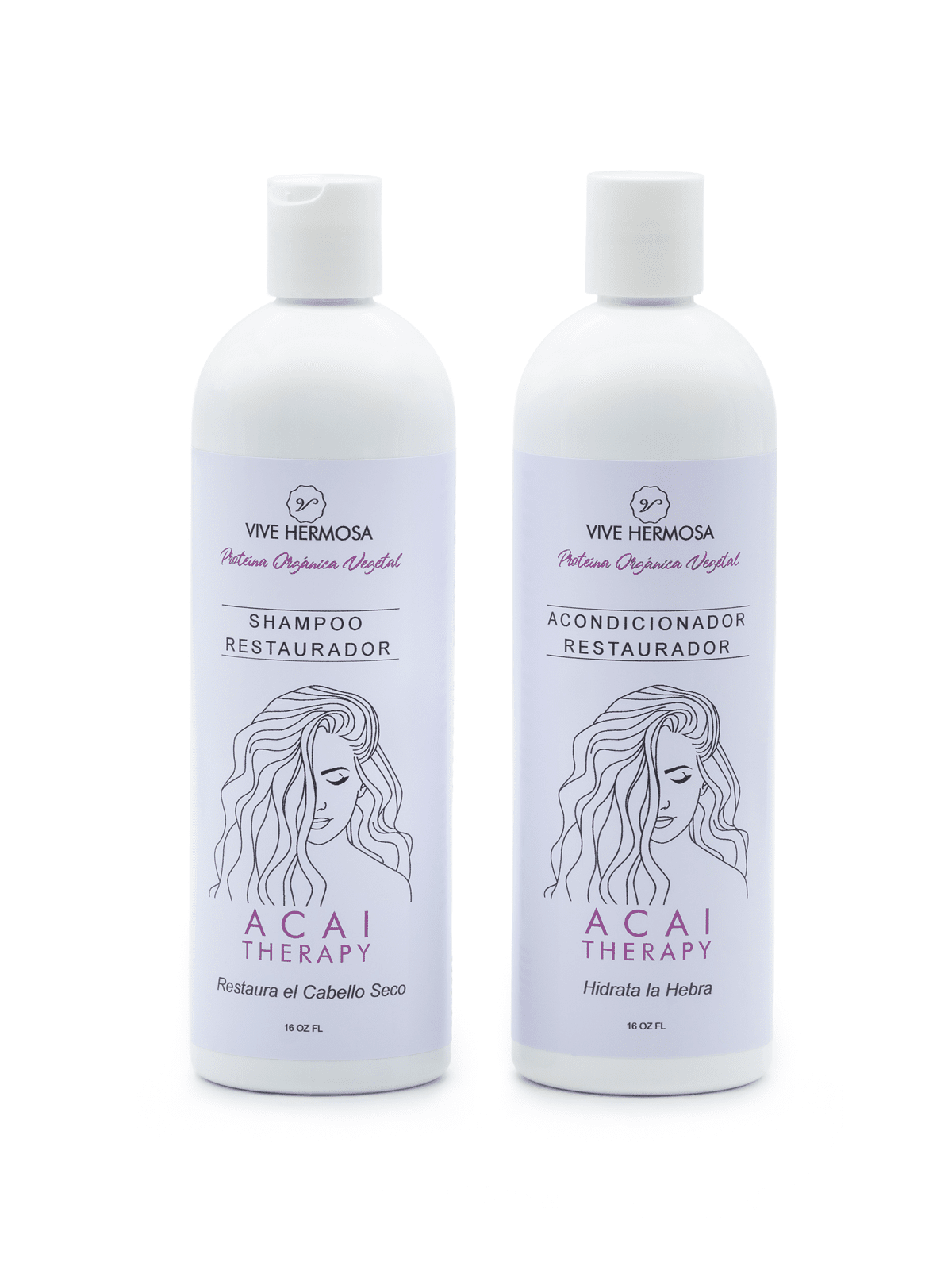 Shampoo y acondicionador de Acai para cabello reseco - ViveHermosa