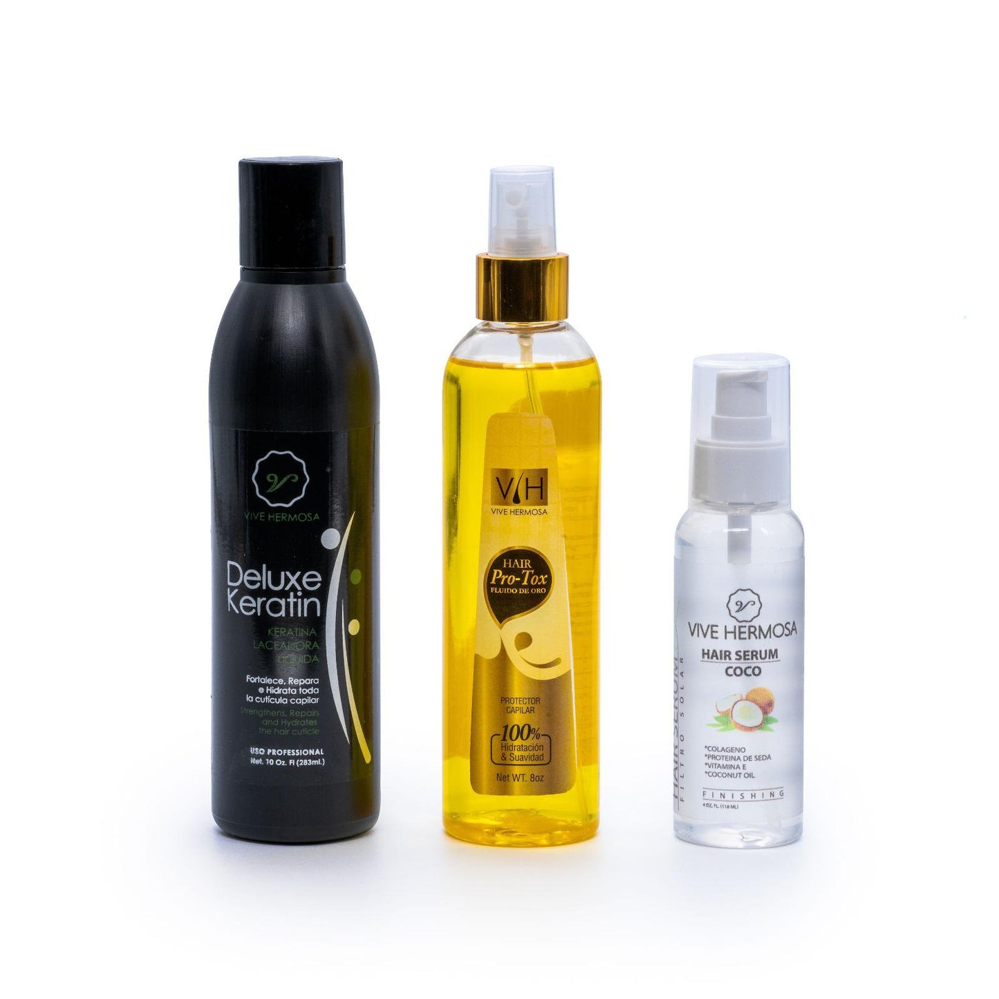 Kit de Deluxe Keratin, Hair Protox y Serum de coco.